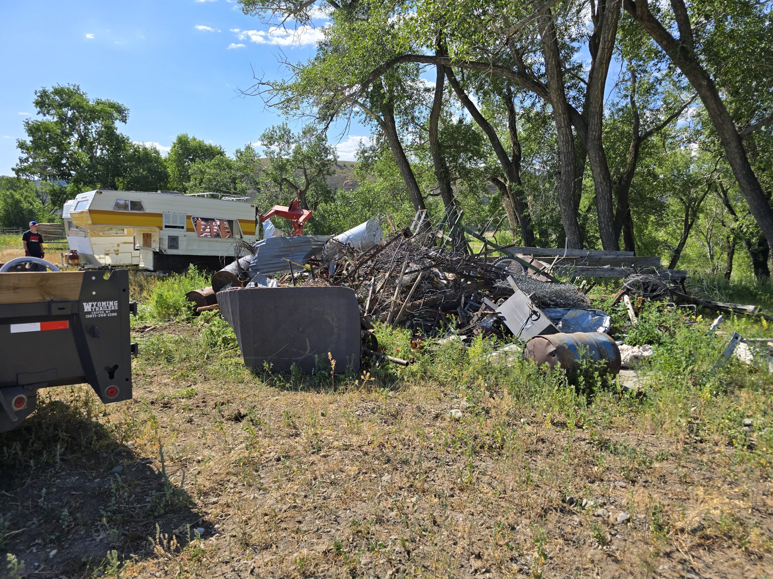 Residential cleanout truck hauling furniture in Park County, WY